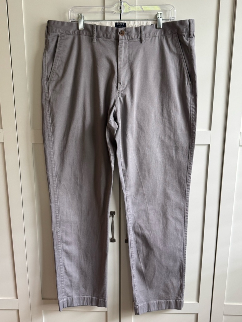 J. Crew Factory Men's Straight-Fit Flex Chino Pants Size 38x32 Grey/Slate - Picture 2 of 4